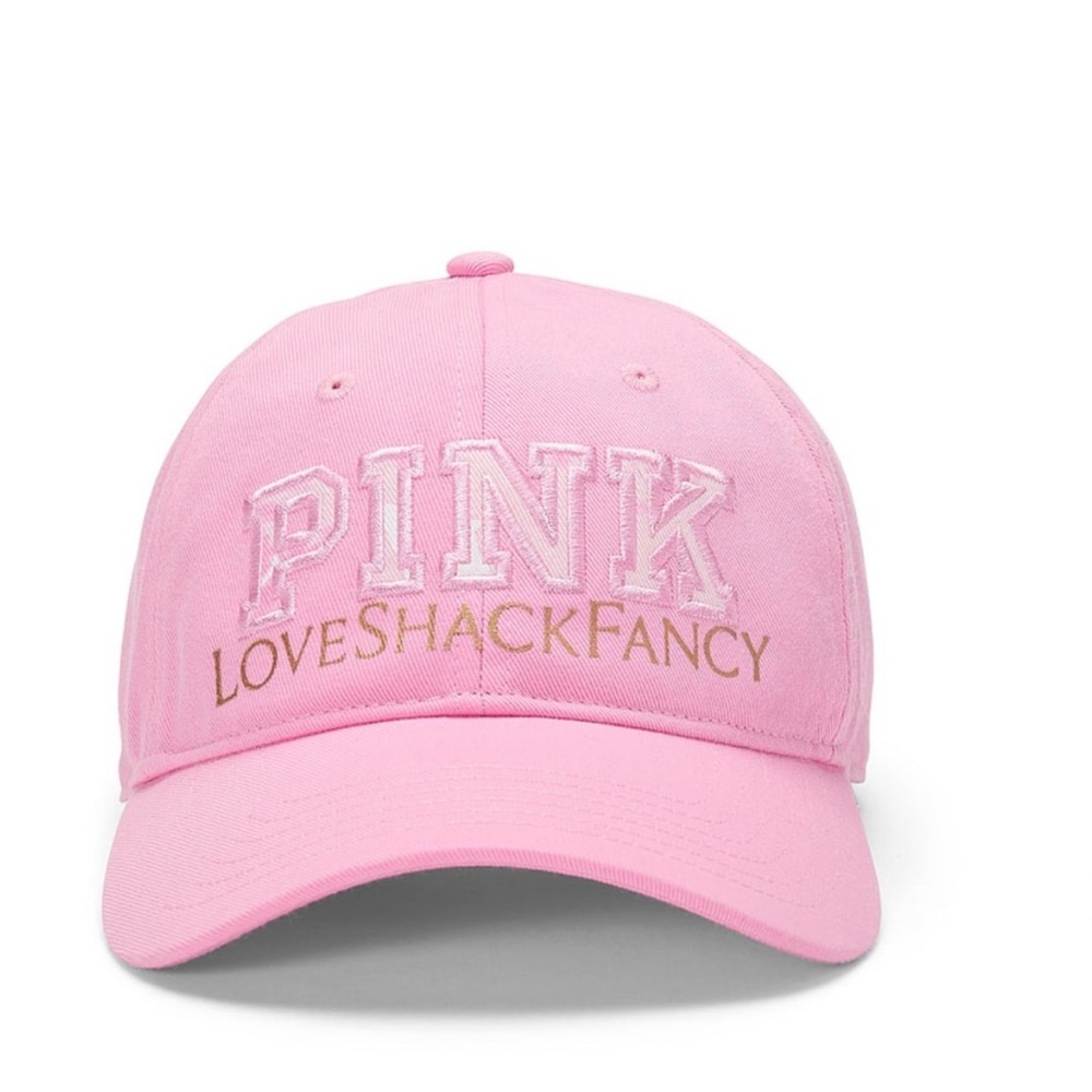 Pink Love Shack Fancy Embroidered 'PINK' Baseball Cap